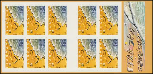 Carnets de marque 3540 Marque de salutation: Belles vacances - plage de sable, autocollant, **