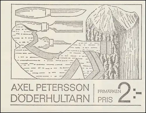 Carnet de la marque 19 Artiste Axel Petersson, appelé Döderhultarn, **