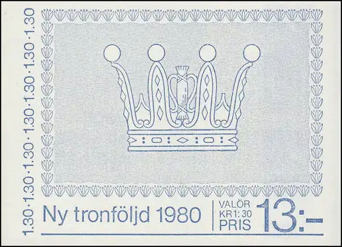 Markenheftchen Neues Thronfolgerecht 10x 1101D, **