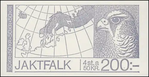 Carnet de marque Oiseaux Gerfalke 4x 1140, Cartable de la marque I (86x44 mm) 1981, **