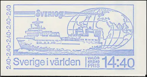 Markenheftchen 84 Schweden in der Welt - Technik, Kunst, Sport, **