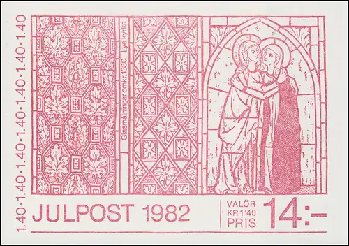 Carnet de marque 90 Noël - Fenêtre de l'église de Lye, **