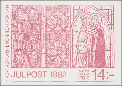 Carnet de marque 90 Noël - Fenêtre de l'église de Lye, **