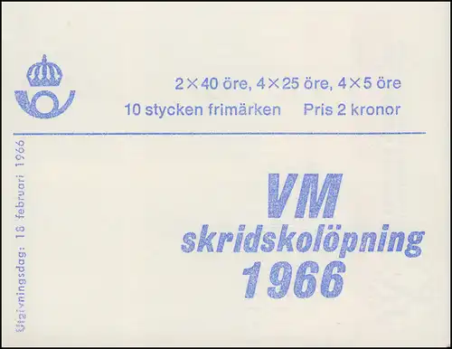 Markenheftchen 10I Eisschnelllauf-WM (Deckelinschrift schwedisch) , **