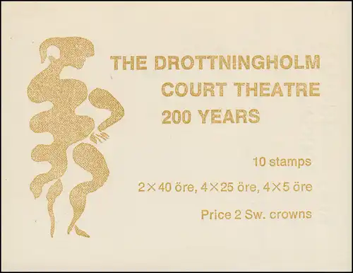 Markenheftchen 13II Theater Drottningholm (englisch) , ** postfrisch