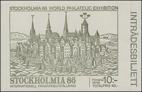 Carnets de timbre 116 Exposition des timbres STOCKHOLMIA'86 - coupon, **