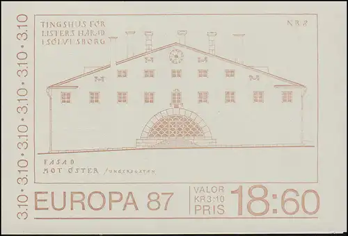 Carnet de marques 120 Europe / CEPT - Architecture moderne, **