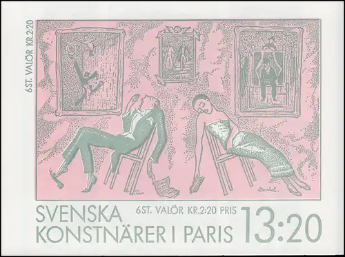 Markenheftchen 132 Schwedische Künstler in Paris - Gemälde, **