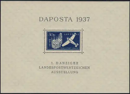 Block 2 Flugzeug Luftpost DAPOSTA postfrisch ** / MNH