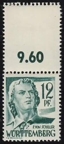 4LF marque libre 12 Pf avec champ de marque de bord complet, plié **