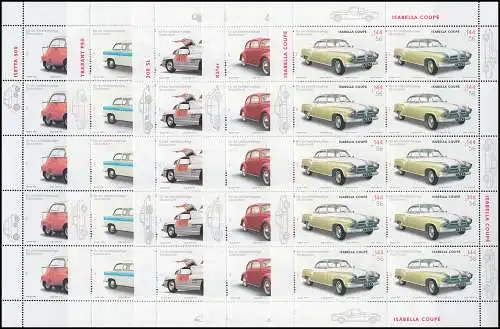 2289-2293 Wofa 2002 voitures de tourisme - 10ème série de livres ** frais de port