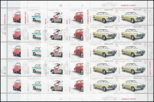 2289-2293 Wofa 2002 voitures de tourisme - 10ème série de livres ** frais de port