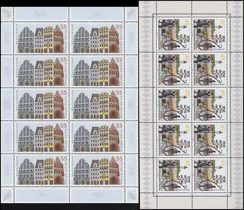 2356-2357 Viktualienmarkt München und Altstadt Görlitz - 10er-Bogen-Satz **