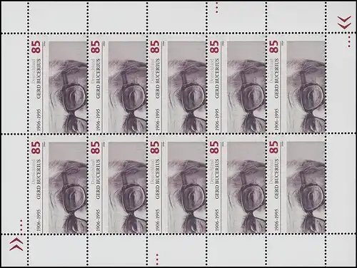 2538 Gerd Bucerius - 10er-Bogen ** postfrisch