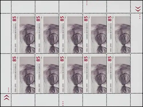 2538 Gerd Bucerius - 10er-Bogen, ** postfrisch