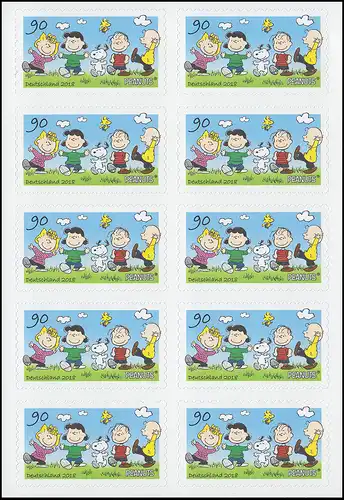 FB 74 La bande de bandelettes Peanuts, feuille de 10x3372, **