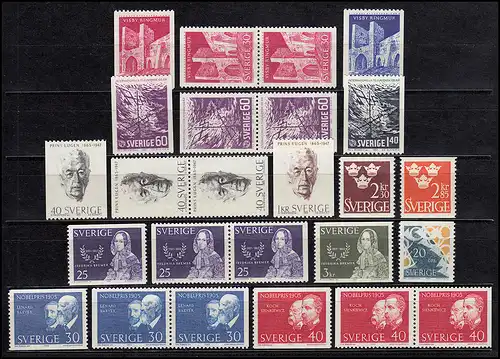 531-543 Suède-Janvier 1965 complet, frais de port **