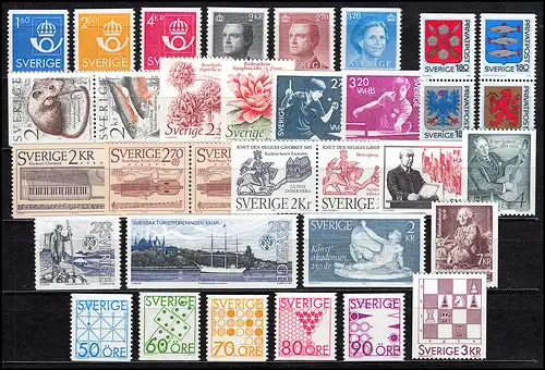 1316-1368 Suède-Janvier 1985 avec bloc 13 complet, frais de port **