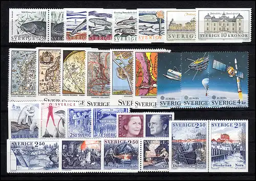 1649-1699 Schweden-Jahrgang 1991 komplett, postfrisch **
