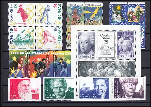 1649-1699 Suède-Janvier 1991 complet, frais de port **