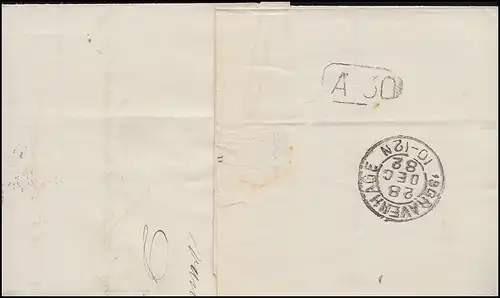 19 Roi Guillaume 5 cents Lettre EF numéro 24 DEVENTER 28.12.1882 après s'Gravenhage