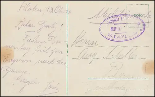 Suisse Affaire militaire Place d'armes Kloten-Bühlach 13.10.1914 AK Ruine Pfeffingen