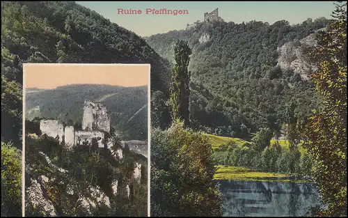 Schweiz Militärsache Waffenplatz Kloten-Bühlach 13.10.1914 AK Ruine Pfeffingen 