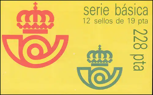 Spanien Markenheftchen 0-4 König Juan Carlos, mit 2 Heftchenblättern, ** 