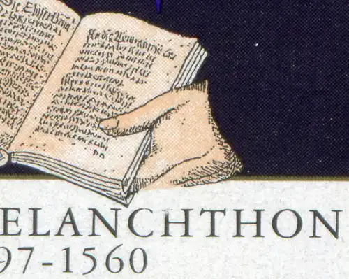 1902I Melanchthon - 10er-Bogen mit PLF I Finger und Buchstaben beschädigt **