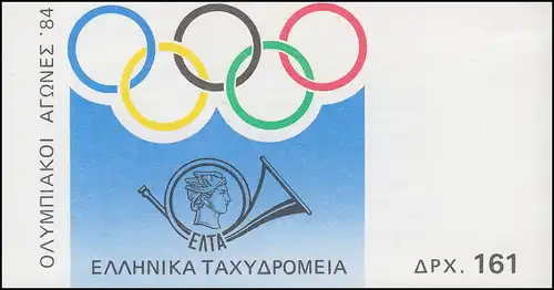 Griechenland Markenheftchen 2 Olympia Los Angeles, ** postfrisch