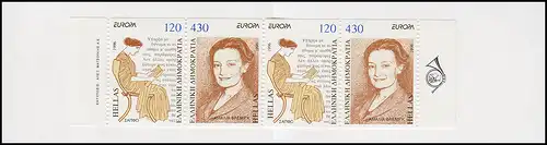 Griechenland Markenheftchen 19 Europa 1996, postfrisch ** / MNH