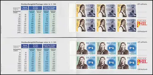 Islande Carnets de marques 844-845 Europe - Femmes célèbres, MH-Paar ** frais de port