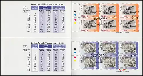 Island Markenheftchen 872-873 Europa - Sagen und Legenden, MH-Paar ESSt 13.5.97