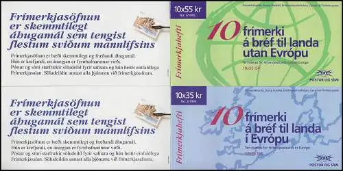 Islande Carnets de marques 826-827 Europe, MH-Paar ** frais de port
