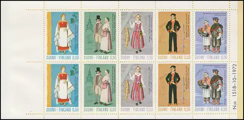Finlande Carnets de marque 6 costumes, ** frais de port