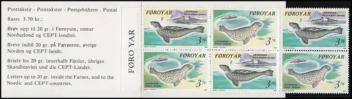 Îles Féroé Carnets de marques 5 phoques, ** post-fraîchissement