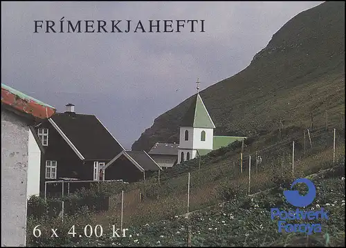 Färöer-Inseln Markenheftchen 6 NORDEN Touristische Attraktionen, ** postfrisch