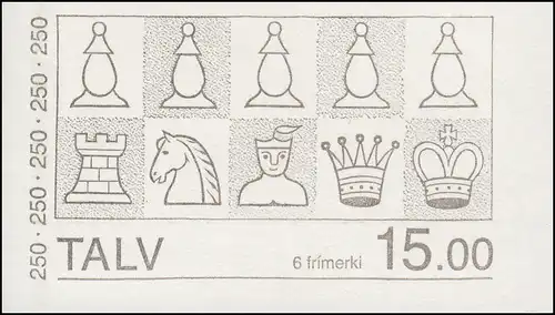 Färöer-Inseln Markenheftchen 1 Schachfiguren - König und Dame, ** postfrisch