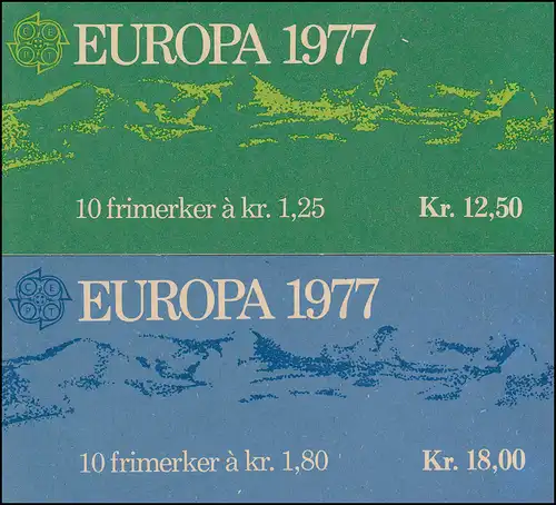 Norwegen-Markenheftchen 742+743 Landschaften, 2 MH ohne Kontrollnummern **