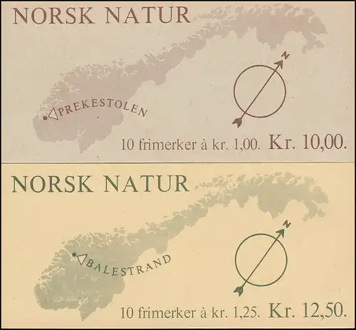 Carnet de la Norvège 726+727 paysages, 2 MH ** frais de port