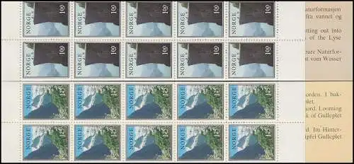 Norwegen-Markenheftchen 726+727 Landschaften, 2 MH ** postfrisch