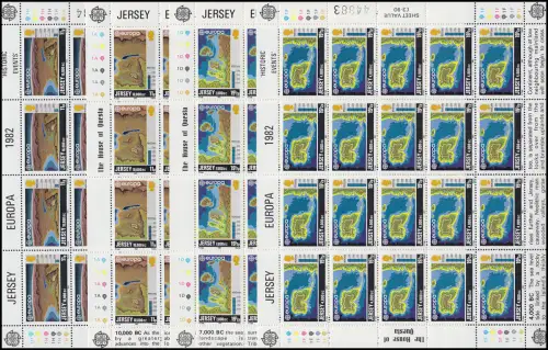 Jersey 278-281 Europa Historische Ereignisse, Kleinbogen-Satz **
