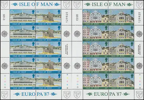 Isle of Man 335-338 Europa Moderne Architektur, Kleinbogen-Satz **