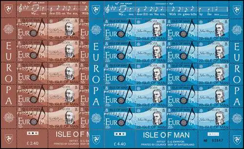 Île de Man 278-281 Europe Année européenne de la musique, petit jeu d'arcs