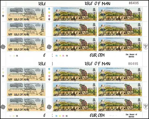 Isle of Man 240-241 Europe Œuvres de l'esprit humain, petit jeu d'arc **