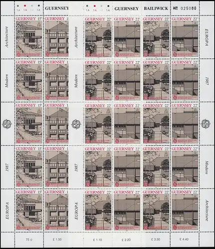 Guernesey 389-392 Europe Architecture moderne, petit jeu d'arc **