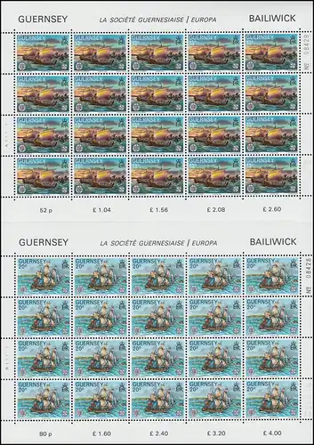 Guernesey, 246+247 Europe, Événements historiques, 2 valeurs, petit jeu de feuilles **