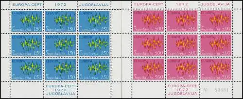 Jugoslawien 1457-1458 Europa Sterne, Kleinbogen-Satz ** postfrisch