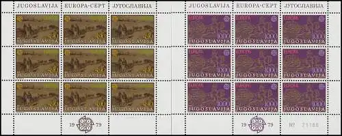 Yougoslavie 1787-1788 Europe Postes et télécommunications, taux de petites feuilles **