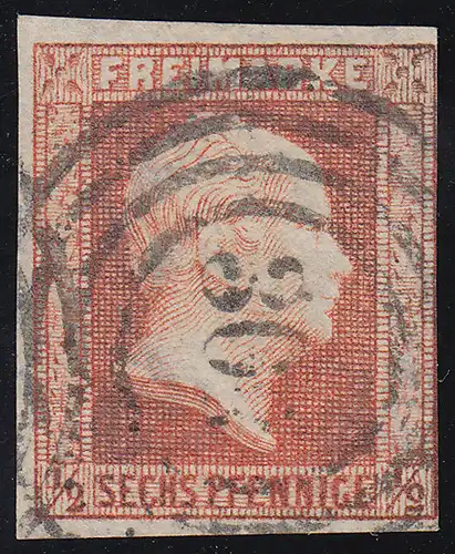 Preußen 1 König Friedrich Wilhelm IV., gestempelt Vierringstempel 